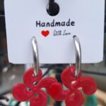 boucles d'oreilles croix basque rouge