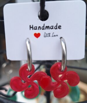 boucles d'oreilles croix basque rouge