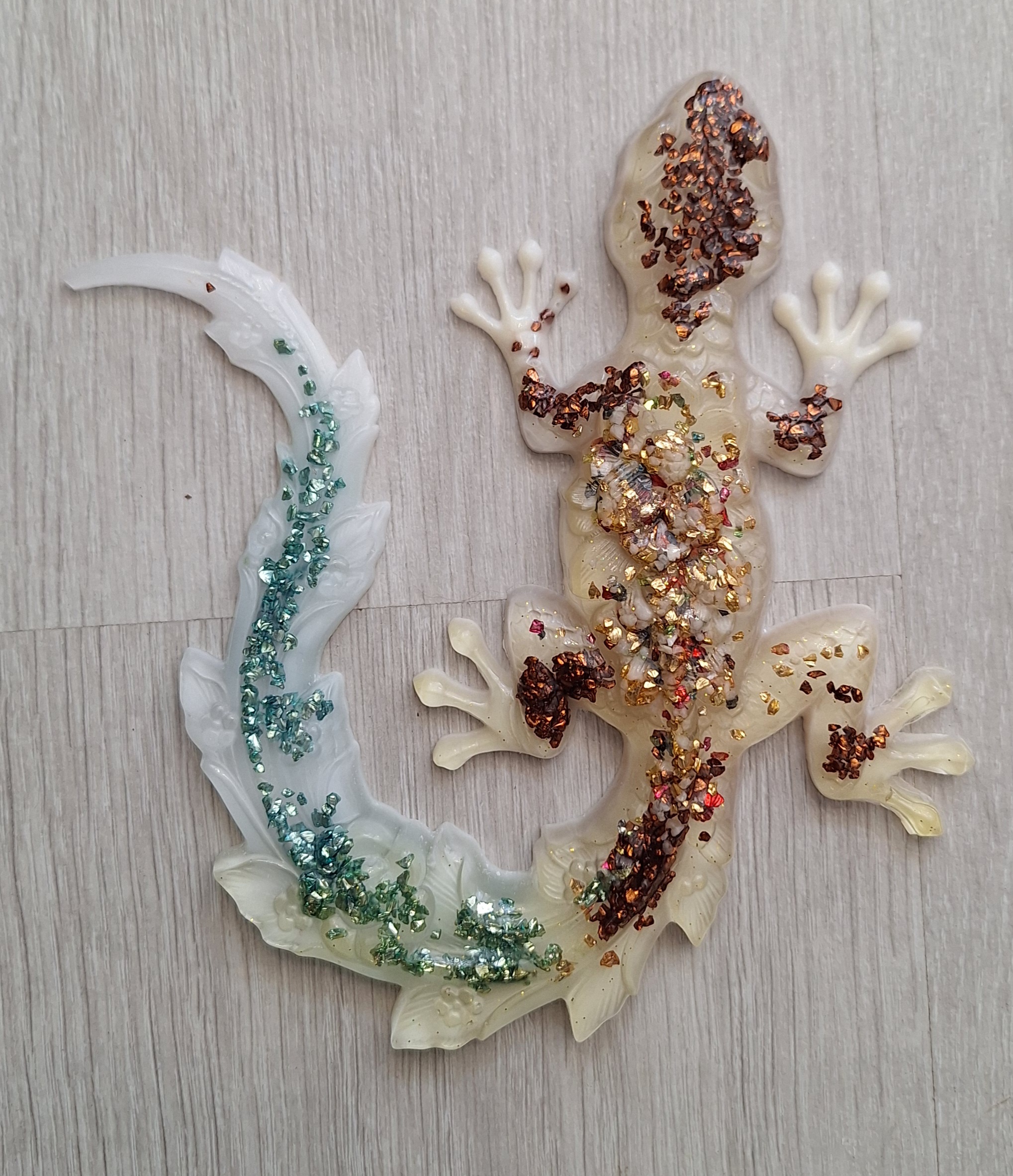 Lézard en résine époxy